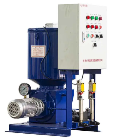 GDK03 with electrical cabinet (based on DRB9-P365Z) - Станция смазки электрическая для двухлинейных систем, рабочее давление до 400 бар, подача 365 мл/мин, мощность двигателя 1,5 кВт, объем бака 60 литров; тип станции - Станция с системой управления с набором клапанов для управления, шкафом управления на базе релейно-контактной логики