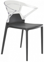 Кресло пластиковое Papatya Ego-K, антрацит, прозрачный
