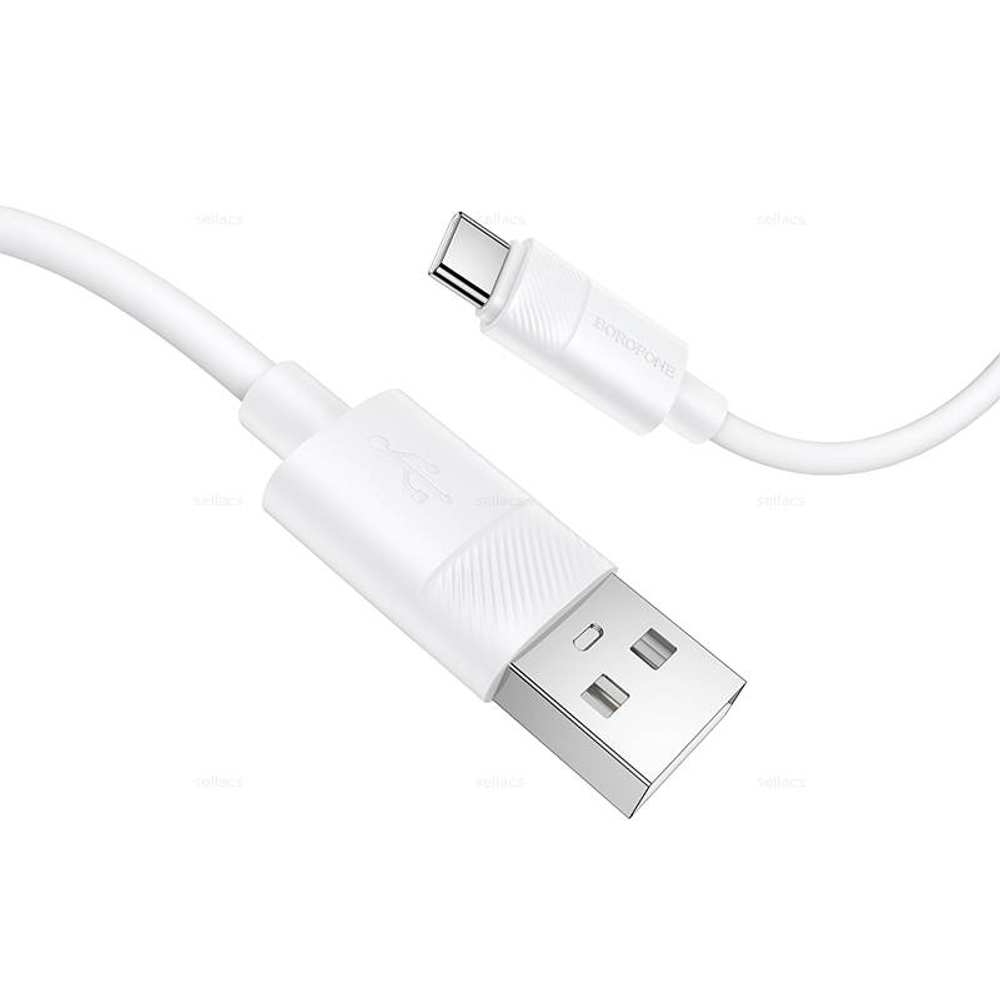 Borofone BX123 Leya силиконовый зарядный дата кабель Type-C (white)