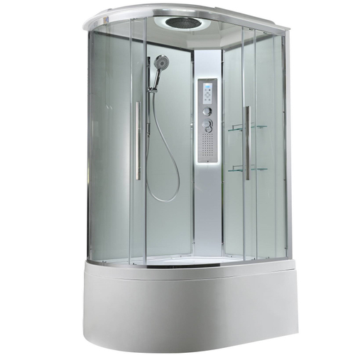 Душевая кабина AvaCan (АваКан) EM5811RLEDT с высоким поддоном, с ГМ, с электрикой и LED освещением, 110х80х220