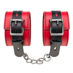 Красно-черные оковы на ноги из кожи ToyFa Theatre 702007