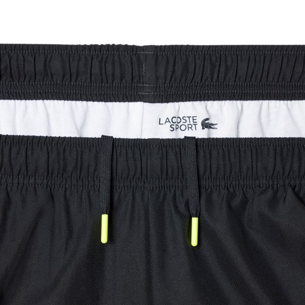 Теннисные шорты Lacoste Printed Diamond Taffeta - black/flashy yellow