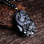 Подвеска Дракон и Лошадь Сила и неудержимость натуральный обсидиан О-11