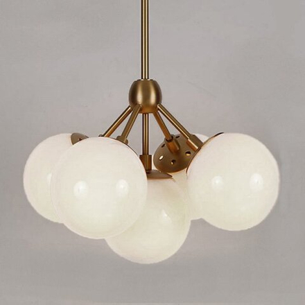 Люстра Modo 5 Brass Color &Amp; White Glass By Imperiumloft