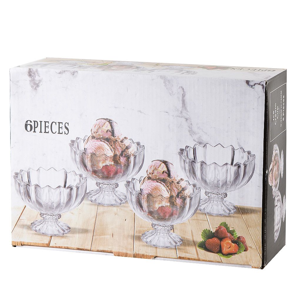Набор креманок 6 шт 9,5*7,5см (стекло) (подарочная упаковка)