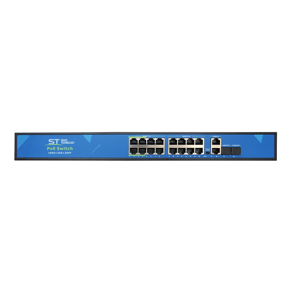 Коммутатор на 16 PoE портов ST-S166POE (16G/2G/2S/300W/АB/4BT) PRO