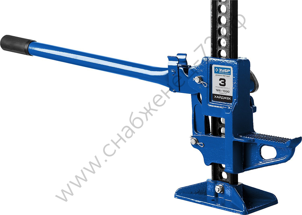 ЗУБР Хай-джек, 3 т, 125 - 1330 мм, реечный механический домкрат, Профессионал (43045-3-135)
