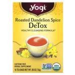 Yogi Tea, DeTox, обжаренный одуванчик, без кофеина, 16 чайных пакетиков, 24 г (0,85 унции)