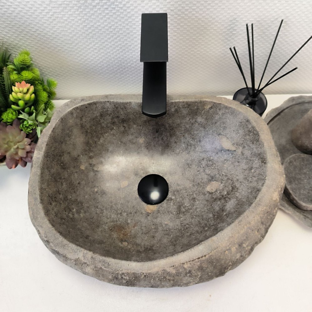Раковина из речного камня RS-63557 (46*36*15) 0122