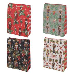 GAEM Пакет подарочный L (бумага 210г/м2, блок 12шт), L30 W12 H40 см, 4в.