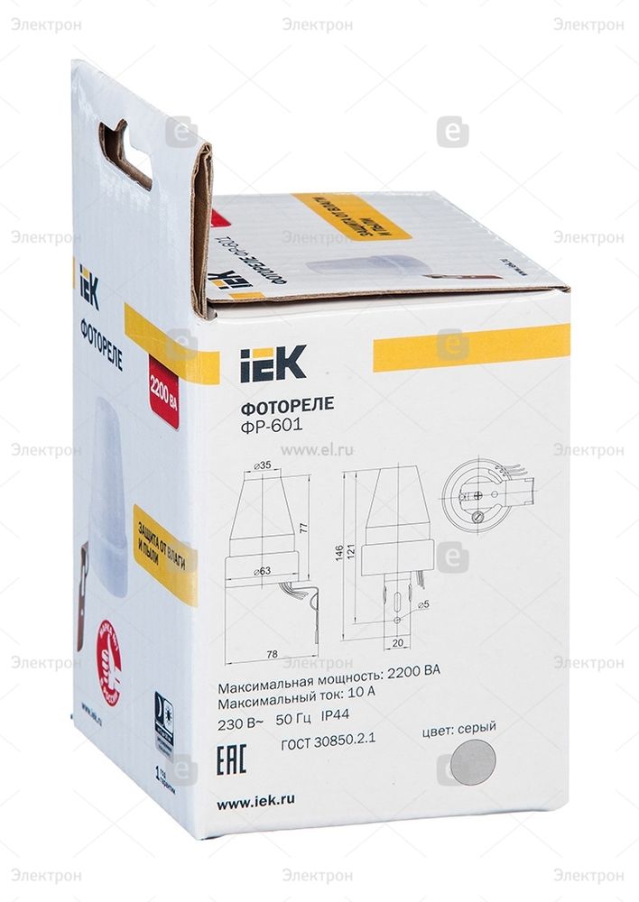 Датчик день-ночь IEK ФР 601 IP 44 10A фотоэлемент LFR20-601-2200-003