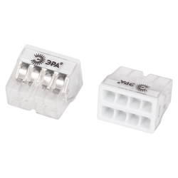 Клемма ЭРА NO-225-366 быстрозажимная 773-608 прозрачная 8-проводная 0.75-4.0 мм2 упаковка 20 шт