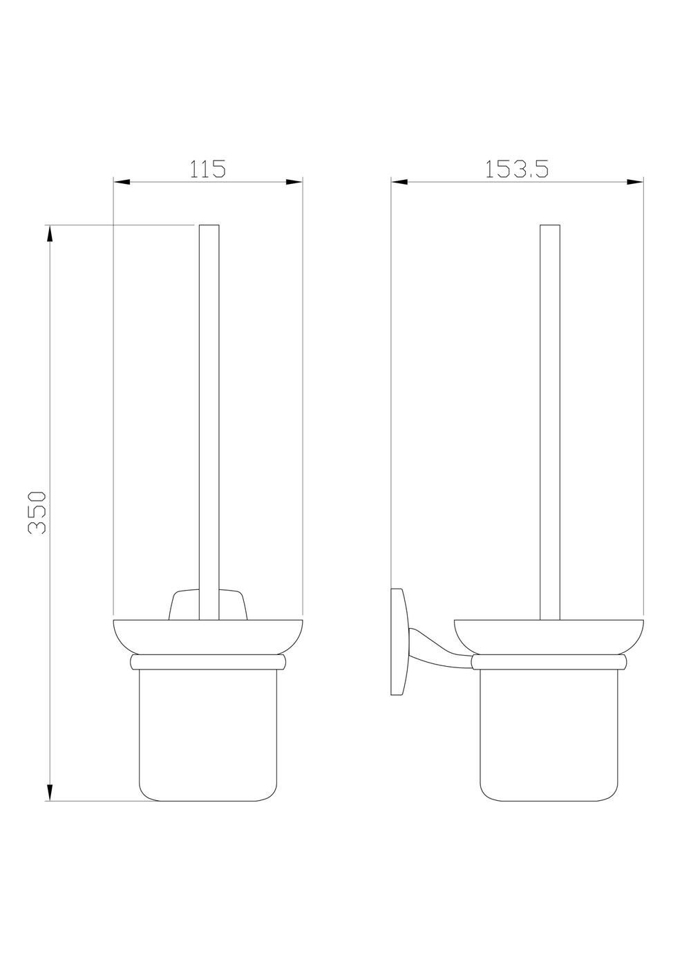 Туалетный ершик в комплекте WONZON & WOGHAND PORTO, Хром (WW-1901)