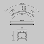 Профиль Led Strip ALM-3535R-B-D-90°-1.5M