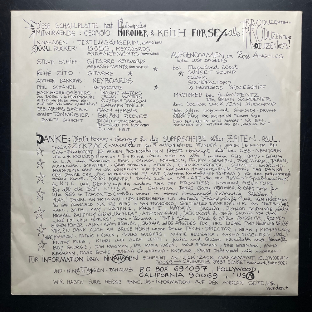 Nina Hagen - Angstlos (Голландия 1983г.)