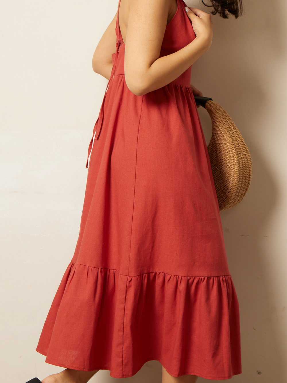 Сарафан льняной с воланом