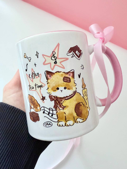 Подарочный набор "Котик-музыкант": кружка, пенал, открытка