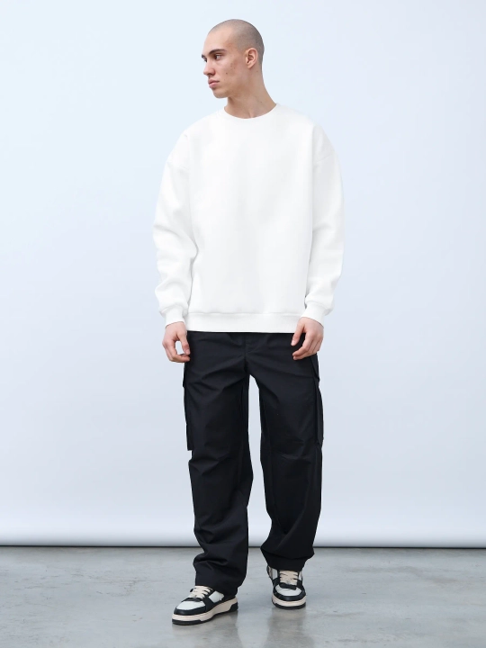 Свитшот оверсайз, без начеса (молочный)