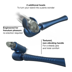 Вибромассажёр с насадками Manwan MAN.WAND EDGY, синий