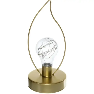 Светильник «ЛОФТ - Пламя» 10,5*9,5*22,5 см, на батарейках (в комплект не входят), золото