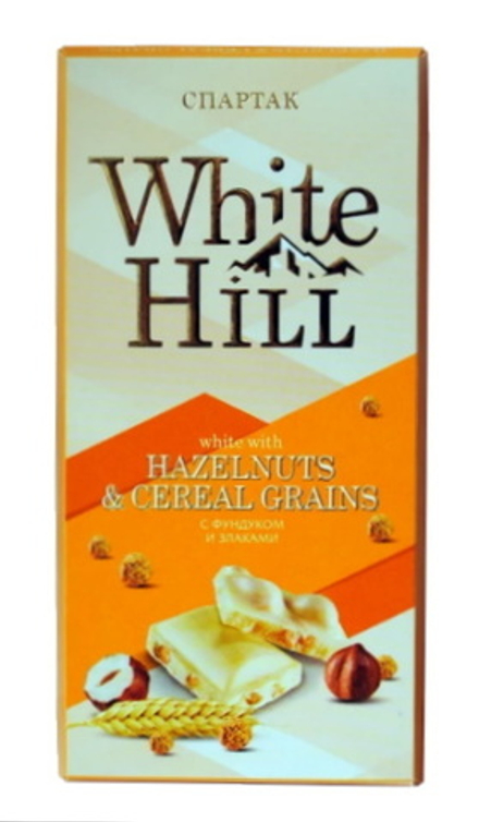 Шоколад "Спартак" 90г. Белый с фундуком и злаками