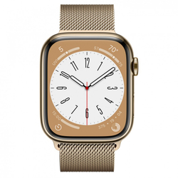 Apple Wacth Series 8 45mm Stainless Steel Gold / Milanese loop