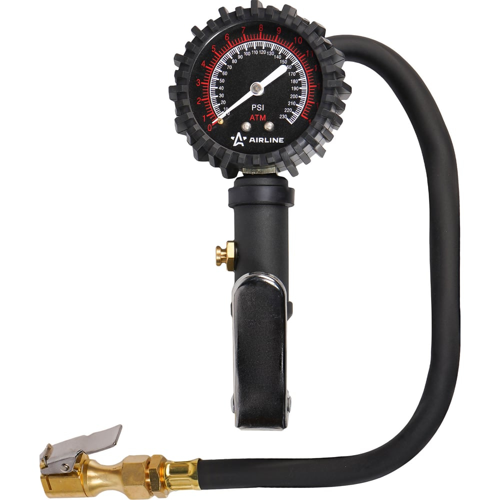 Пневматический пистолет PRO для накачки шин с манометром 16 атм AIRLINE ATBU007