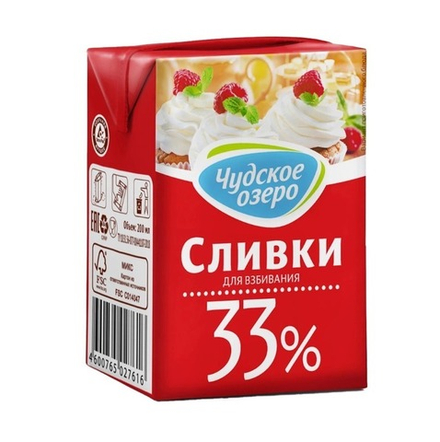  Сливки Чудское озеро 33%, 200 мл