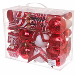 Набор елочных украшений «Зимний калейдоскоп» (в наборе 53 шт), Красный/Белый