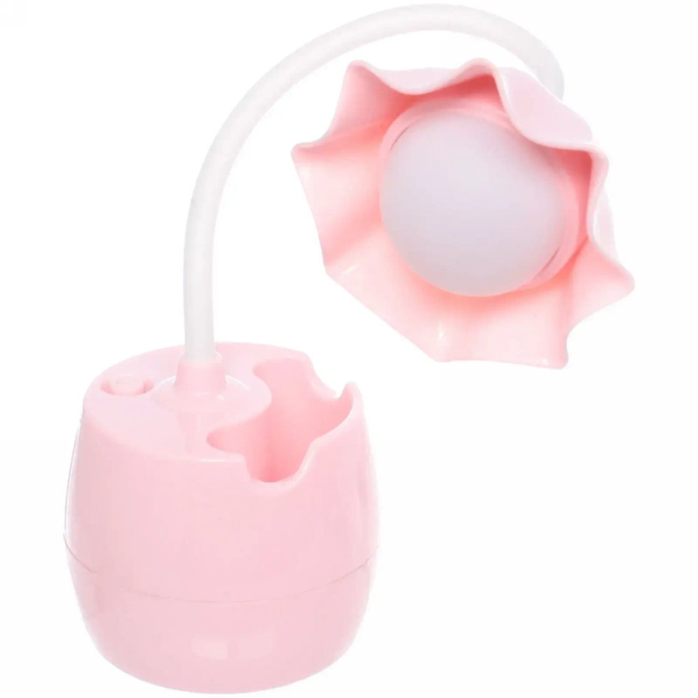 Настольная лампа «Marmalade-Цветок» LED 32*8*8см с подстаканником и держателем для телефона, USB 3.w 5v, Розовый