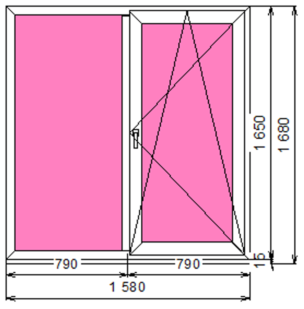 Пластиковое окно 1650 х 1580 ТермА Эко