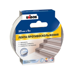 Unibob Лента противоскольжения, прозрачная, 54804, 25 мм х 5 м