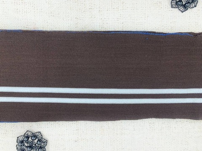 Подвязы трикотажные, ш. 14 см, L 123 см, коричневый с белым