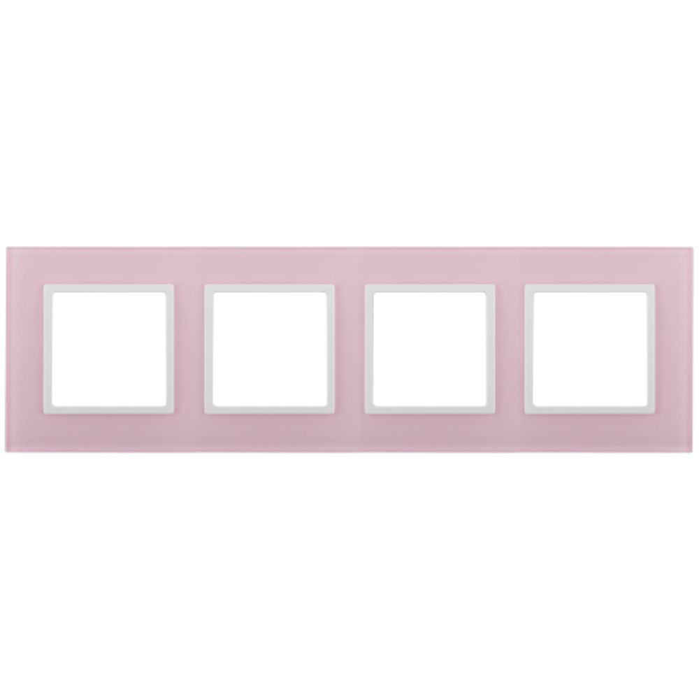 14-5104-30 ЭРА Рамка на 4 поста, стекло, Эра Elegance, розовый+бел | Elegance Розовый + Белый