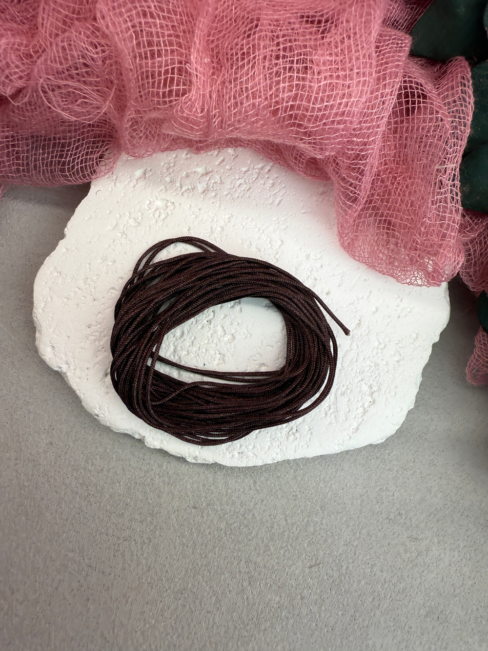 Шнур для плетения браслетов 0,8 мм, Шоколадный (5 м)