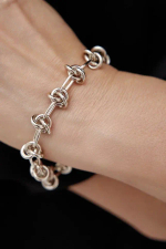 Браслет "узелки", оттенок "теплое" серебро