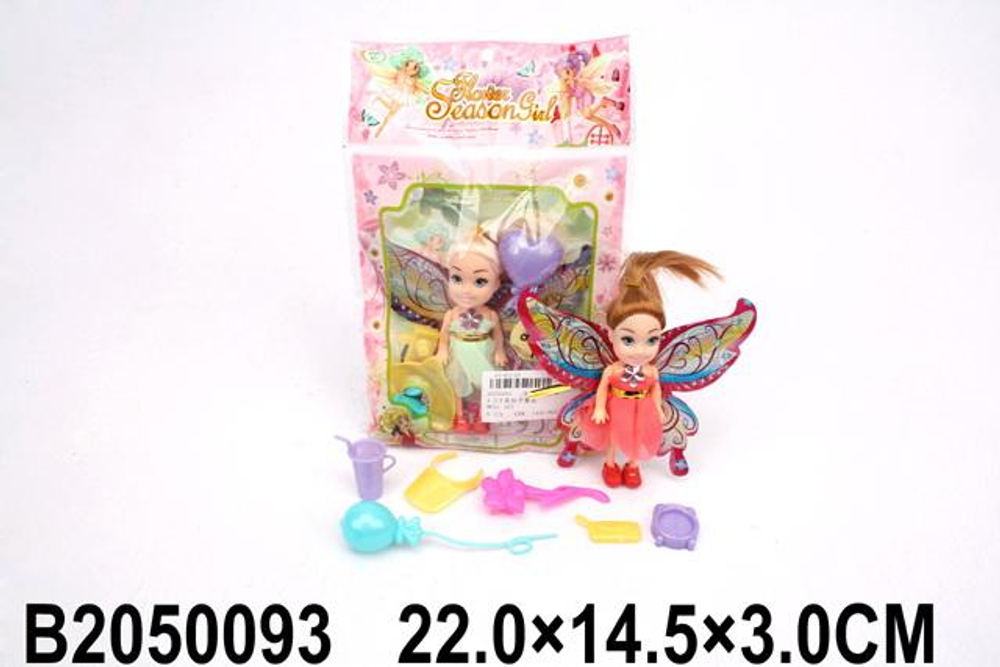 Кукла тип Модница-мини с крыльями с аксесс., пакет RZ333-109A