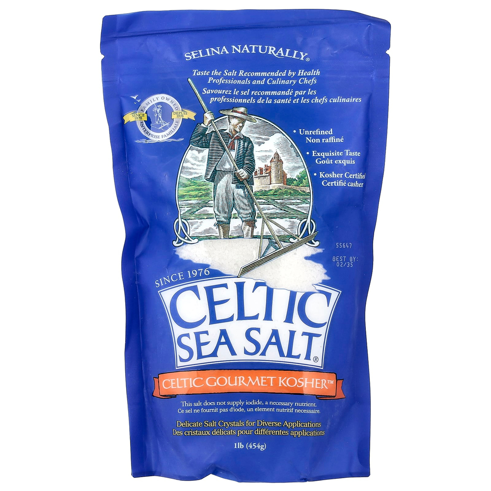 Celtic Sea Salt, Celtic Gourmet Kosher™, добавка, 454 г (1 фунт)