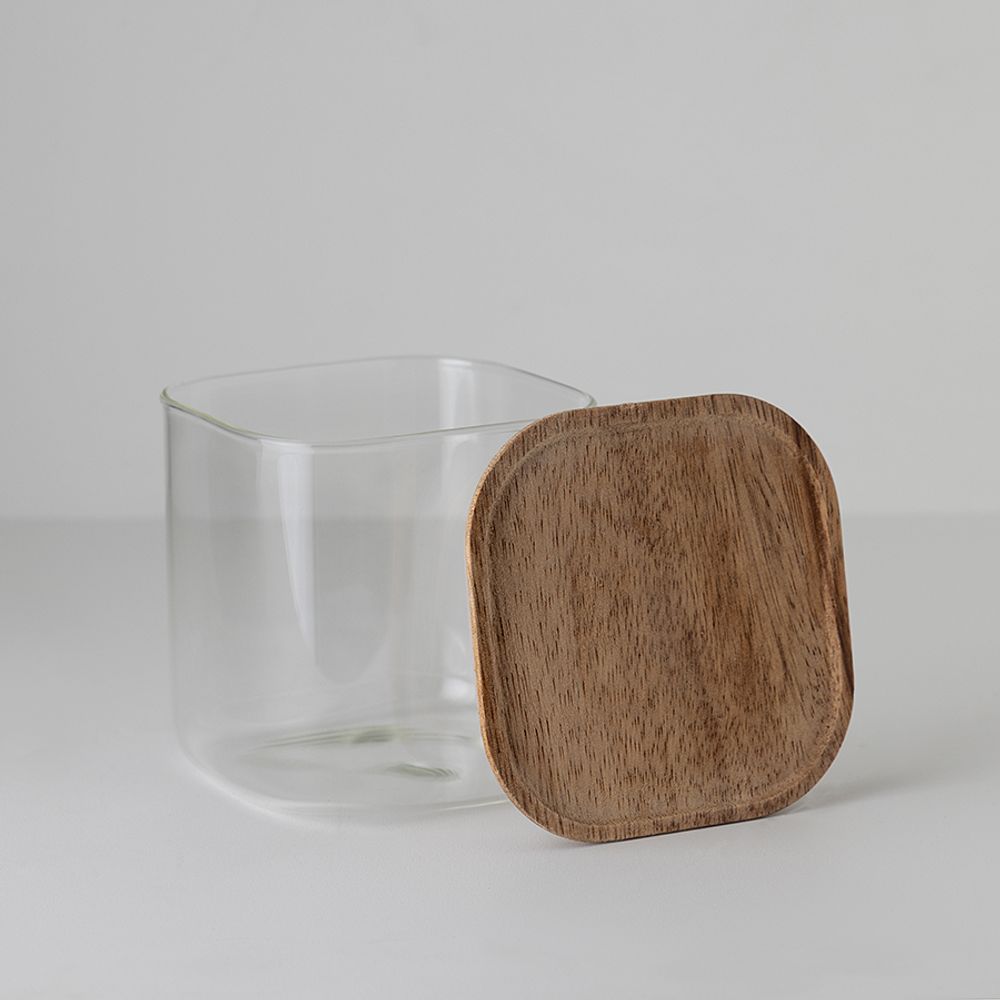 Банка для хранения квадратная Glass Acacia, 800 мл