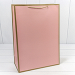 Пакет подарочный 32х45х15см Премиум "Золотая рамка" (Розовый)