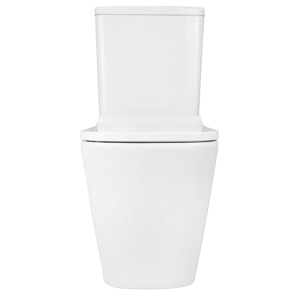 Унитаз-компакт Azario Quadro 605x340x810 напольный, смыв "Торнадо", безободковый с сидением микролифт и арматурой, белый (AZ-2175 UQ1)