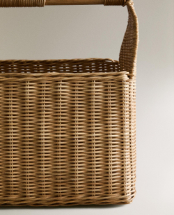 Zara Home Корзина из ротанга, цвет бежевый, 41 см