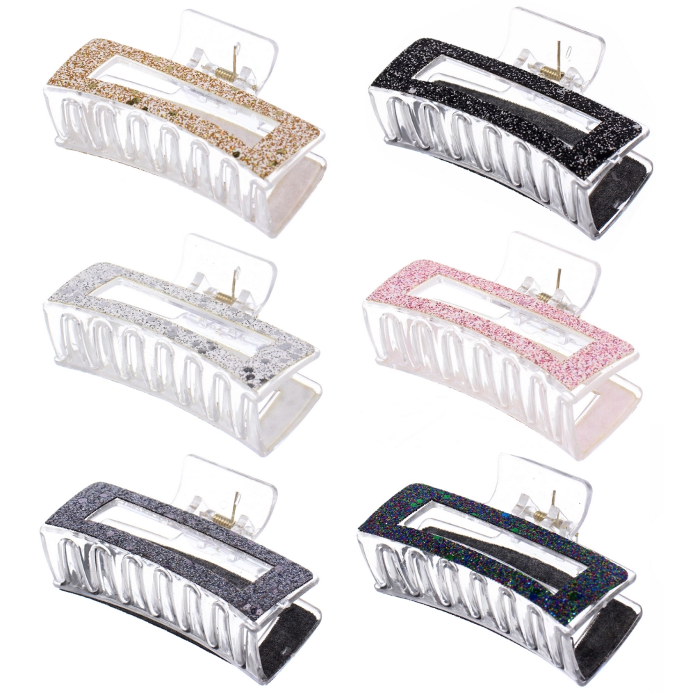 Заколка - краб для волос на блистере «MASKOTTA», шесть цветов в ассортименте, 9см