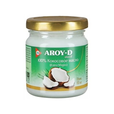 Кокосовое масло AROY-D Extra Virgin, Индонезия, 180мл