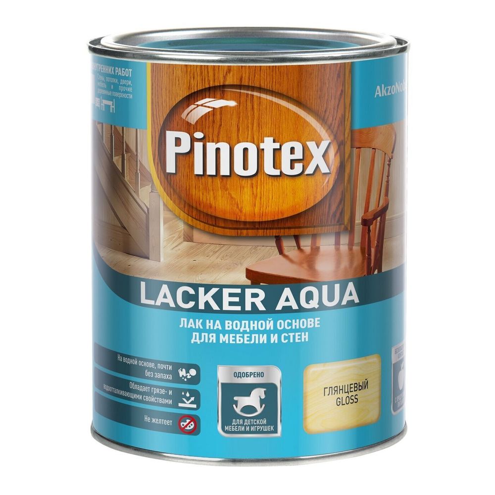 Лак для мебели и игрушек Pinotex Lacker Aqua на водной основе глянцевый