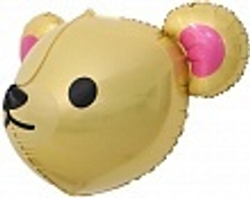 Шар (23""/58 см) Фигура, 3D Голова, Милый медведь, Коричневый, 1 шт. А120