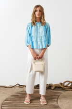 23047 Блузка женская (голубой принт)