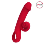 Малиновый вибратор-кролик - 20 см. (Цвет: малиновый)