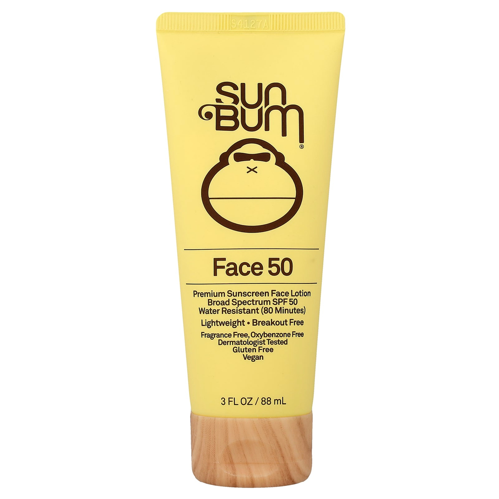 Sun Bum, Премиальный солнцезащитный лосьон для лица, SPF 50, без отдушек, 88 мл (3 жидк. унц.)