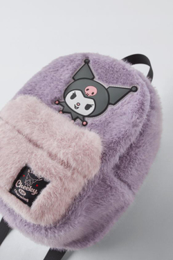 ZARA РЮКЗАК ИЗ ИСКУССТВЕННОГО МЕХА KUROMI © SANRIO, РОЗОВЫЙ